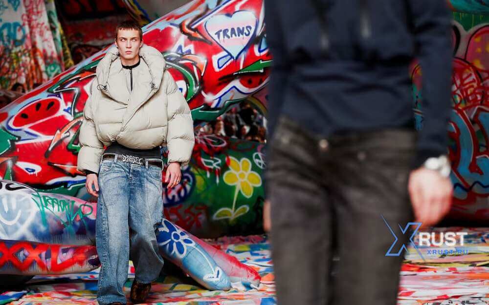 Jeans for real guys were showcased by Diesel in Milan.