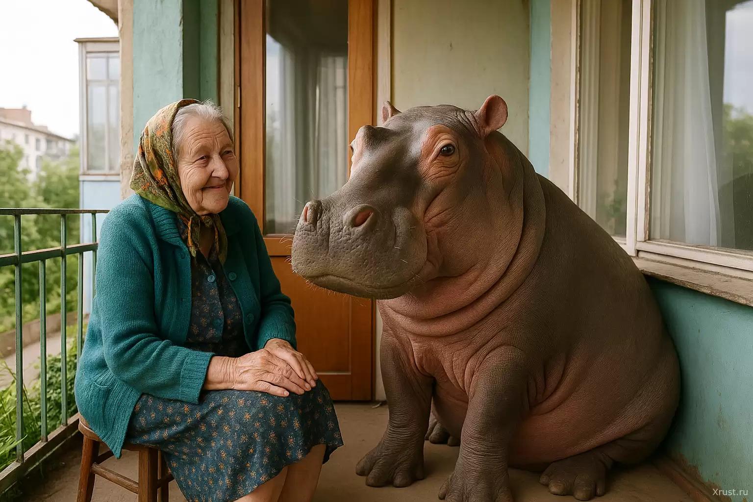When Grandma Became an Animal Trainer: A Hippo on Grandma’s Balcony