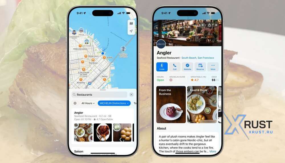Apple Maps adds information about nearby restaurants